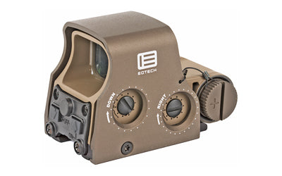 EOTech, Tactical, Holographic, Non-Night Vision Compatible Sight, Red Reticle, 68MOA Ring with 1MOA Dot, Tan, Rear Buttons, Includes CR123 Battery